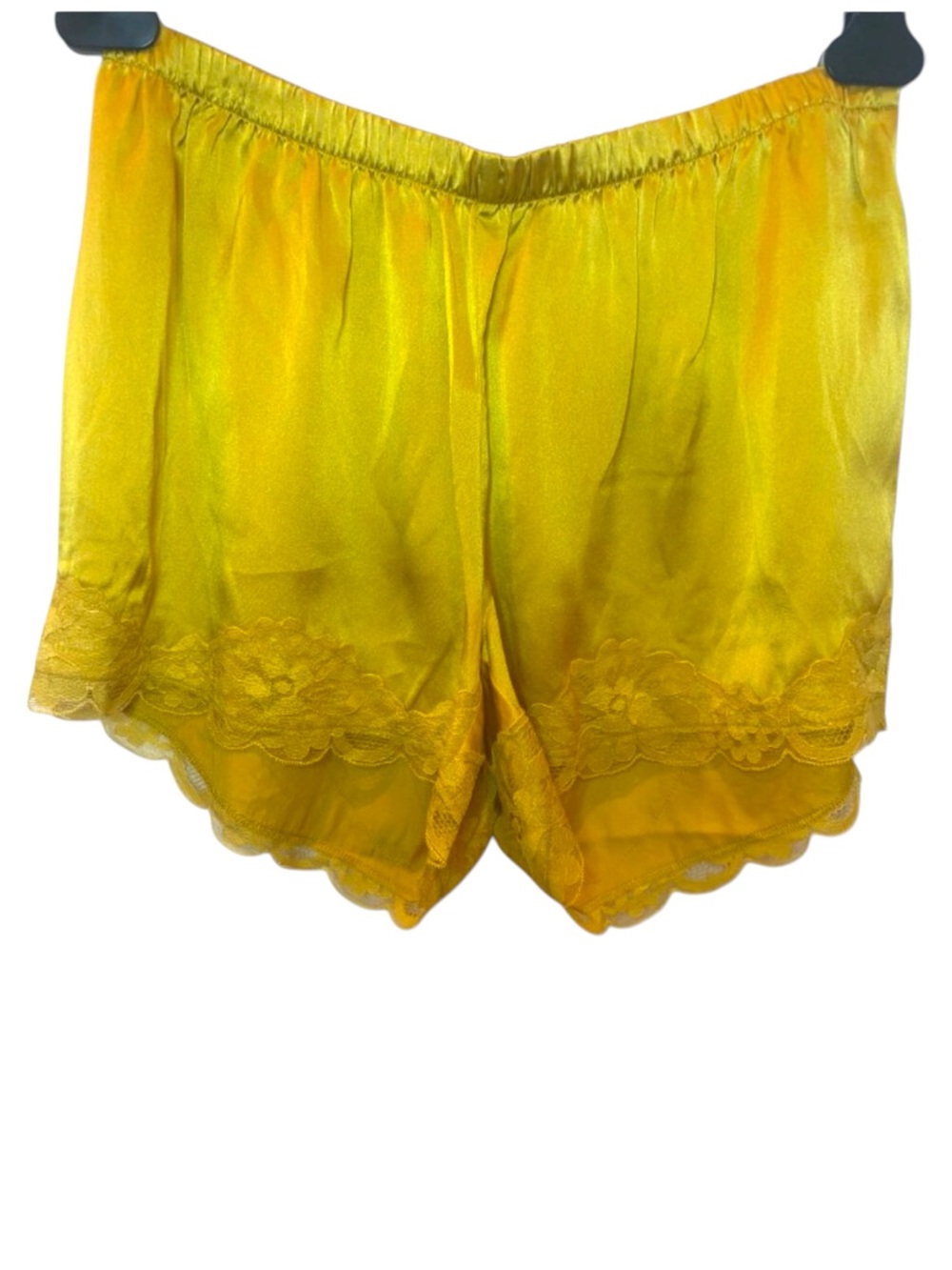 Gold Hawk Silk Lace Trim Lingerie Inspired Shorts Yellow - Size Small - NWOT - Picture 3 of 9